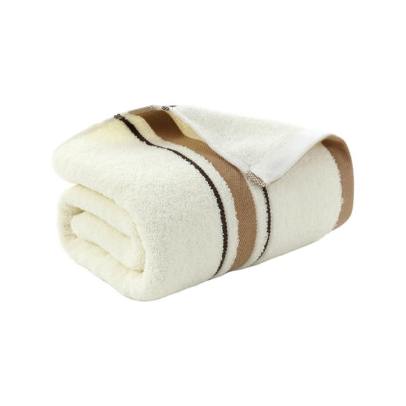 White Bath Towels, White Stripe Dark Adult Patchwork Home Daily Use Large Bath Towel Towel
