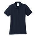 thumbnail image 5 of Womens Core Blend Cotton/Polyester Pique Polo Deep Navy X-Large, 5 of 6