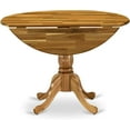 thumbnail image 5 of East West Furniture DMT-ANA-TP Dublin Kitchen Dining Table - a Round Wooden Table Top with Dropleaf & Pedestal Base, 42x42 Inch, Natural, 5 of 10