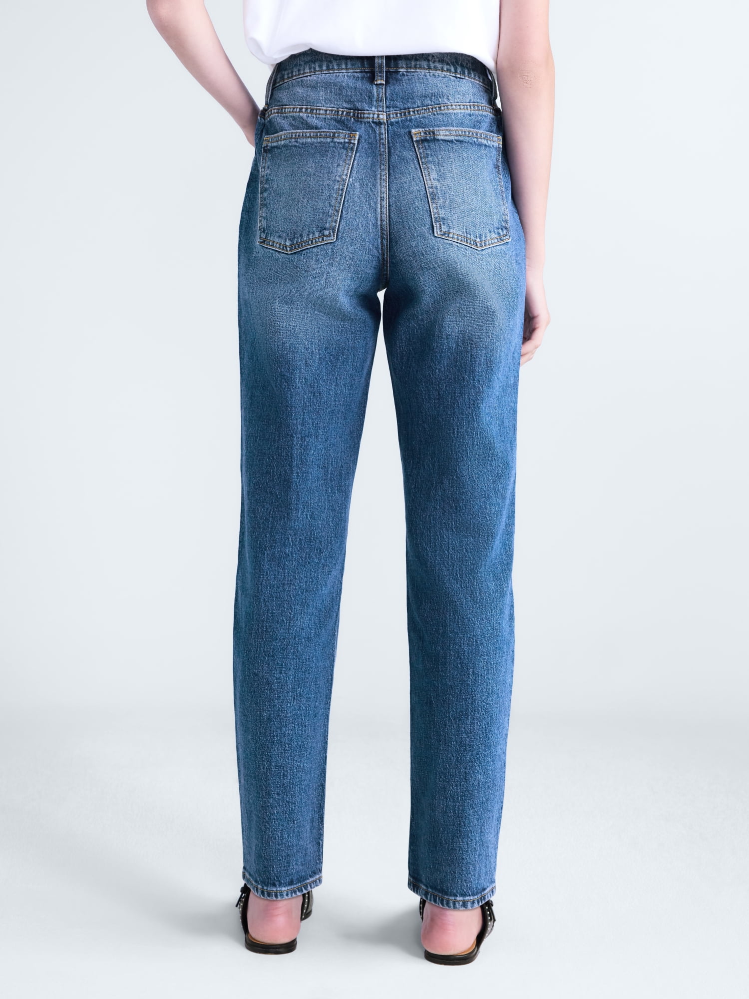 Free Assembly Women's High Rise Straight Leg Jeans, 30" Inseam, Sizes 0-20