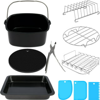 Air Fryer Rack Accessories Compatible with Comfee, Dash, Nuwave® Brio 6qt +  More | 6.3 inch Air Fryer Accessory Set with Rack & Silicone Mat and