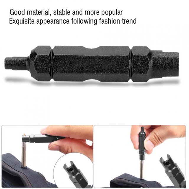 Herramienta de núcleo de válvula, Válvula del neumático del Tubo de la Bicicleta Desmonte Las Herramientas de eliminación Herramienta Tubular de Bike Core Extender para Presta/Schrader Tube(Negro) Amonsee No
