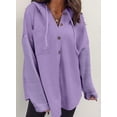 thumbnail image 2 of Sudadera con capucha SHEWIN Oversized para mujer, color morado, talla L, 2 of 4