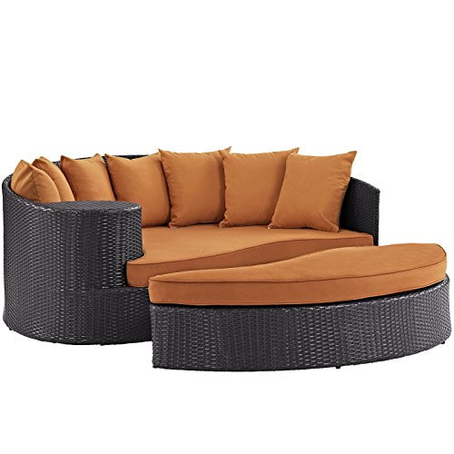 Modway Lit de Jour de Patio Extérieur Convene, Espresso Orange