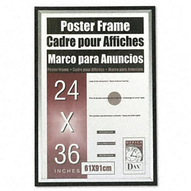 Dax 3404U1T Cadre Affiche Série Métro en Bois Massif 24 x 36 Noir/argent