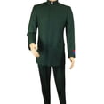 thumbnail image 3 of Men Apollo King Band Collarless Church Suit Mandarin 5 Hidden Buttons AG59 Green, 3 of 9