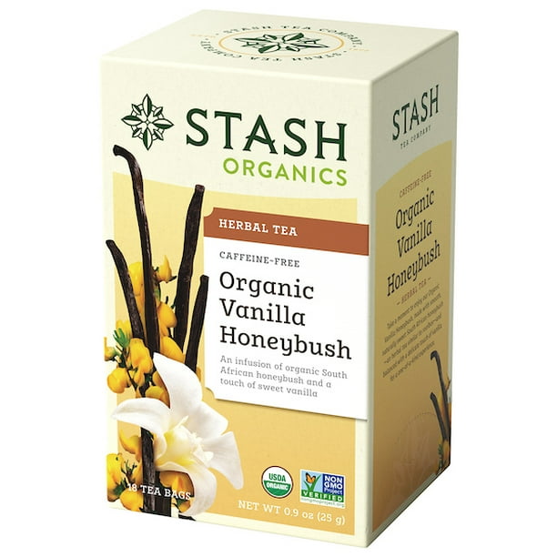 Stash Organic Vanilla Honeybush Herbal Tea Bags, 18 Count, 0.9 Oz