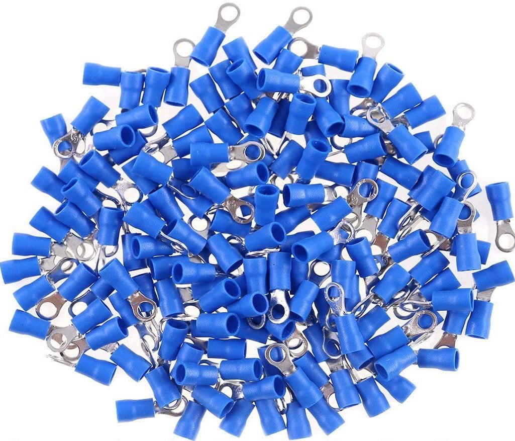 American Terminal 8 1614 AWG Blue Ring Terminal Vinyl Insulated, 8