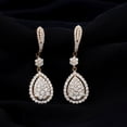 thumbnail image 3 of Rosec Jewels Certified Moissanite Drop Earrings, Wedding Earrings for Bride, 18K Yellow Gold, 3 of 8