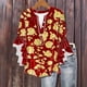 thumbnail image 1 of Tejiojio Women's Casual Printed Top Lace Trim V-Neck 3/4 Sleeves Button Down Fashionable Daily Wear, 1 of 6
