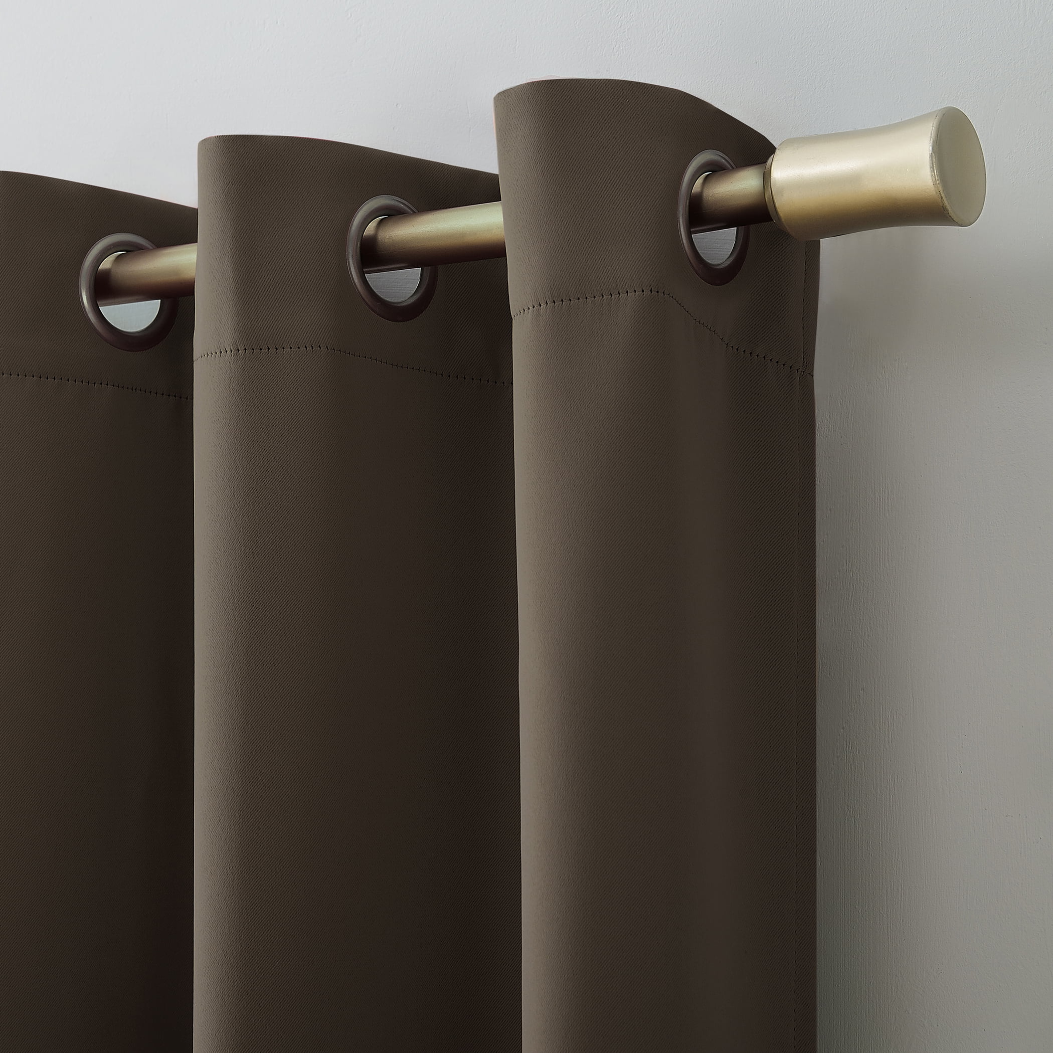 Mainstays Blackout Grommet Single Curtain Panel, 1 Panel, Dark Brown, 40"W x 63"L