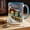 Black, variant on Christmas Cottage Mug 15oz Red Car Holiday Coffee Cup Cozy Winter Scene Ceramic Mug Christ