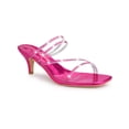 thumbnail image 1 of BLISSFUL STEP Sandale à Enfiler pour Femme à Brides Ornées de Strass, Bout Carré, Talon Kitten, Sandales à Enfiler Rose Vif 9, 1 of 7