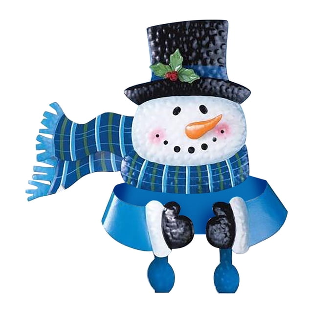 Gibobby Papá Noel Muñeco de nieve Valla Peeker Decoración navideña Fiesta al libre Para la ocasión(Sky Blue)