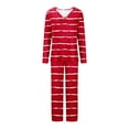 thumbnail image 3 of Tnhcen 2025 Women's Striped Sets 2 Piece Lounge Sets Pajamas Long Sleeve Tops and Pants Matching Set Homewear S-3XL, 3 of 4