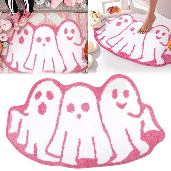Ctnporpo Spooky Doormats Themed Bathroom Mats​​ Halloween Rugs Bathroom Rug Non Slip Washable Soft Halloween Rug Absorbent Front Door Mat Carpet for Bathroom Bedroom Decor Multi-color