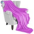 thumbnail image 3 of Deago Super Soft Light Weight Coral Fleece Warm Throw Blanket for Couch/Sofa/Bed/Chair (Purple, 39 x 55"), 3 of 7