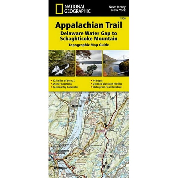National Geographic Trails Illustrated Map: Appalachian Trail, Delaware Water Gap to Schaghticoke Mountain [new Jersey, New York] - Folded Map