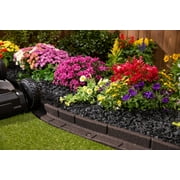 GroundSmart Roman Brick Landscape Edging, 4 Brown Rubber Garden Edging Border, 6 pack