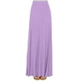 thumbnail image 2 of Made by Johnny Women's Solid Maxi Skirt with Elastic Waist Band L LILAC, 2 of 5