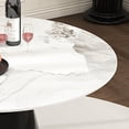 thumbnail image 5 of 53" Marble Round Dining Table, Sintered Stone Round Dining Table with Stainless Steel Cone Base, Sturdy Dining Table for Kitchen Dining Room for 4-6 people, 5 of 8