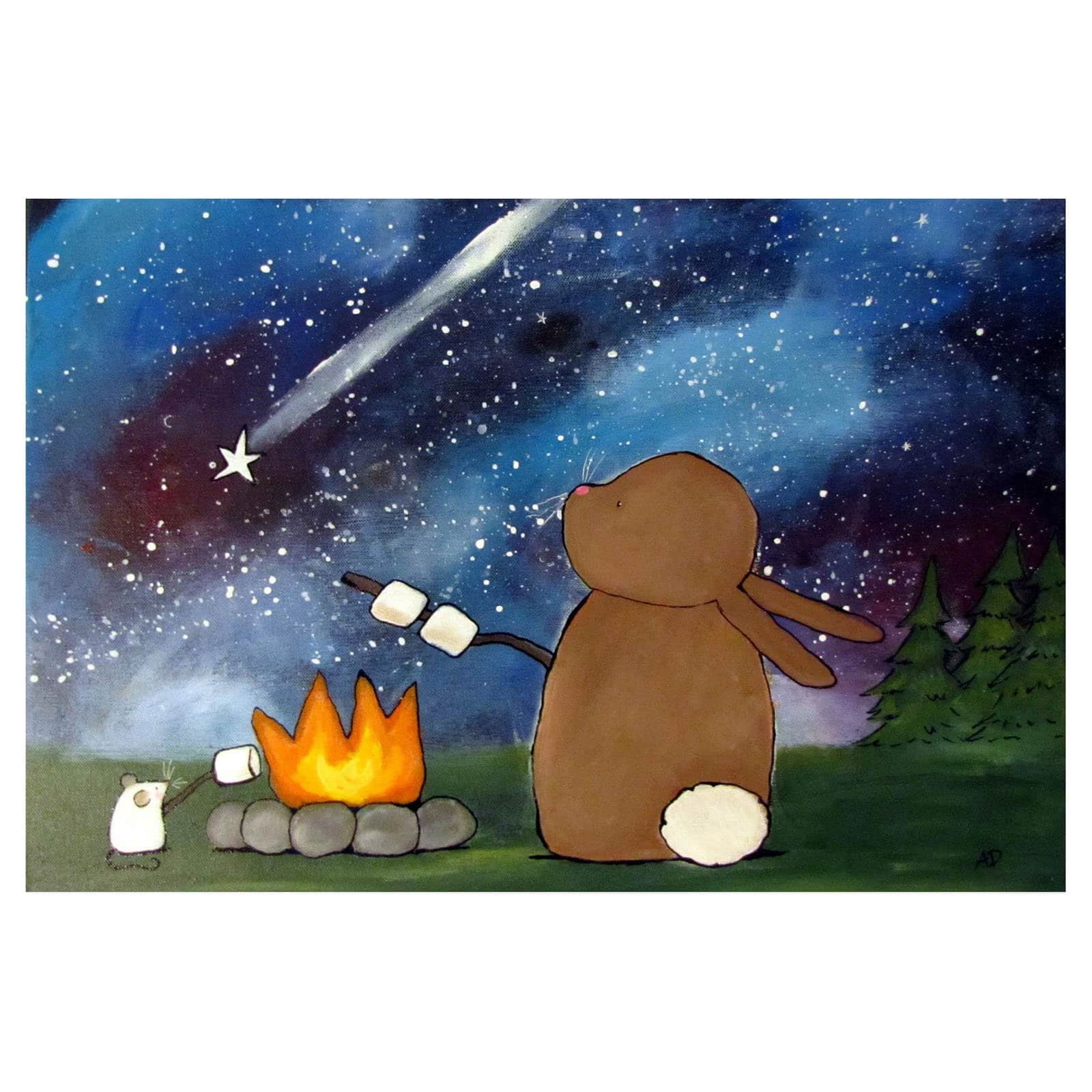 Marmont Hill "Campfire" by Andrea Doss Painting Print on Wrapped Canvas