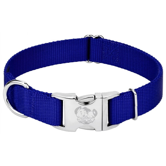 Country Brook Petz® Premium Nylon Dog Collar with Metal Buckle for Small Medium Large Breeds (Extra Large, 1 Inch, Bright Royal Blue)