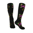 thumbnail image 4 of Fotbe Mardi Gras with Flamingo print Women's Men's Novelty Crew Socks Cotton Socks Knee High Socks for Walking,Running,Nurses,Pregnancy, 4 of 9