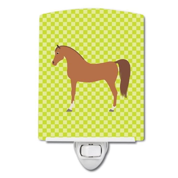 Caroline's Treasures BB7737CNL Arabian Horse Green Ceramic Night Light, 6x4x3", multicolor