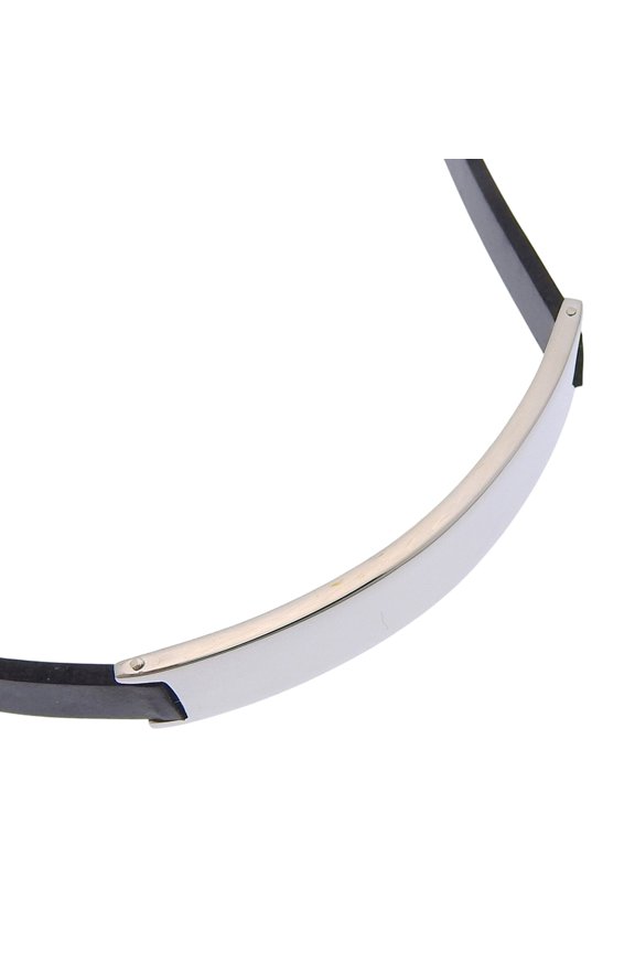 Pre-Owned Gucci bracelet/choker, 925 sterling silver and rubber, approximately 27.6g, unisex.