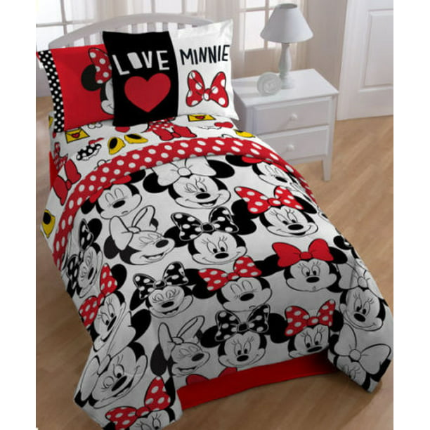 Minnie Mouse Red Twin Comforter Sheets, Red Twin Bed Set