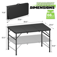 thumbnail image 6 of Magshion Outdoor Folding Table, Portable Tri-fold Camping Table with Adjustable Height and Carrying Handle for Picnic BBQ, Black, 6 of 10