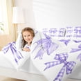 thumbnail image 3 of Erosebridal Kawaii Watercolor Bow Tie Queen Comforter Set 3pcs for Kids Girls,Purple Ribbon Bowknot Bedding Comforter Set for Teens,Lightweight Room Decor, 3 of 6