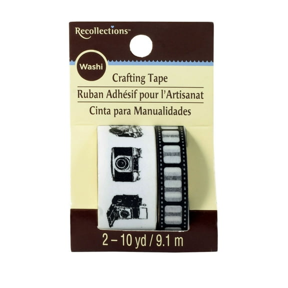 Recollections Washi Tape - Cameras - Decorative Craft Tape for Scrapbooking - Journaling - DIY Projects & Gift Wrapping - 2 Rolls