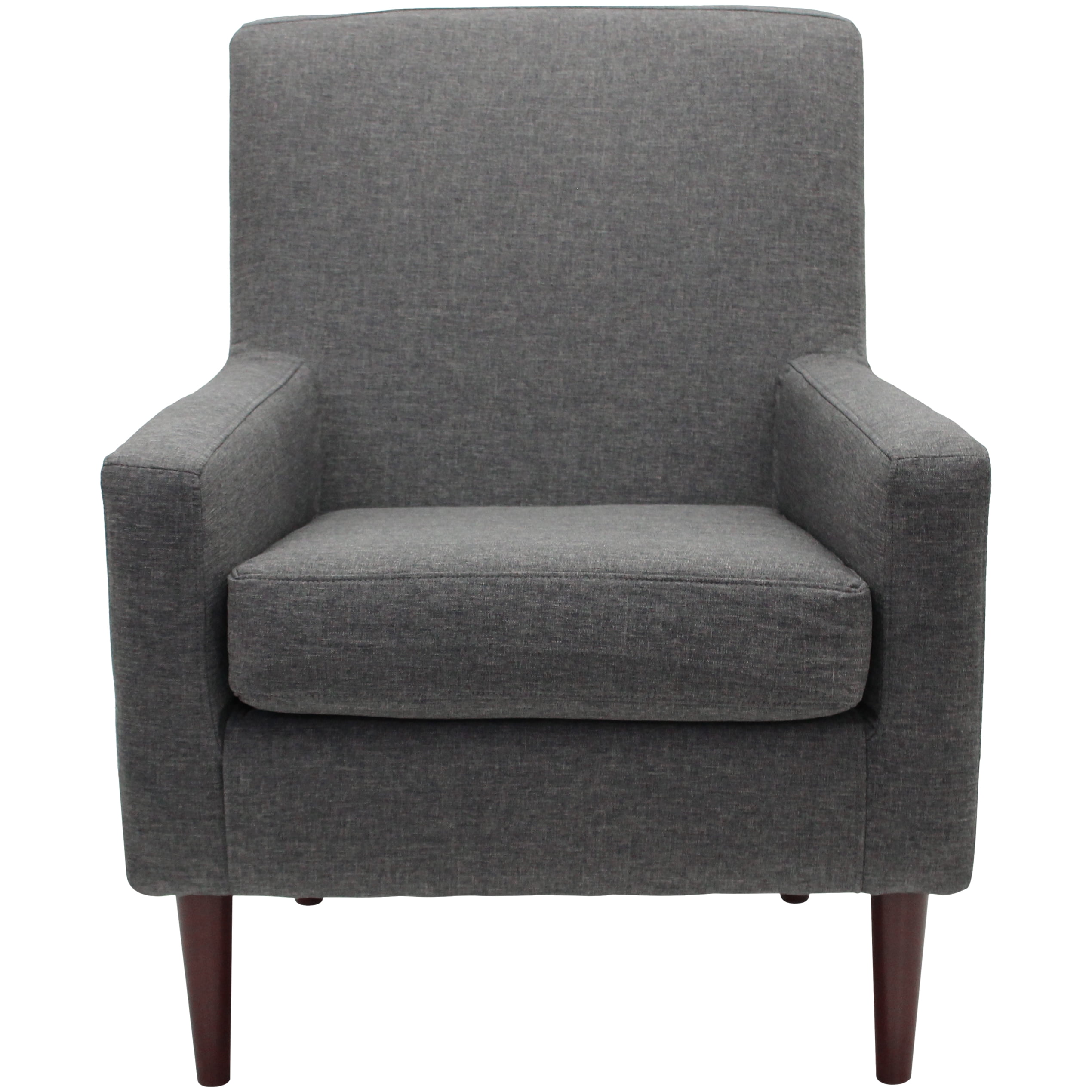 Mainstays Kinley Lounge Arm Chair, Dark Gray Polyester Fabric