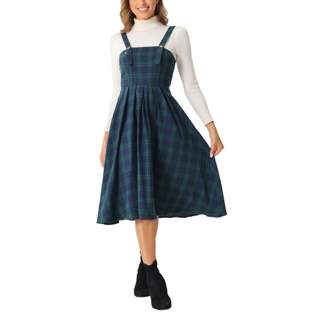 green plaid midi dress Rowan Plaid Midi Dress