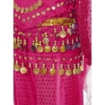 thumbnail image 6 of inhzoy Girls Indian Belly Dance Outfit Crop Top Ruffled Pants Hip Scarf Headscarf Festival Dancewear Hot Pink-A L, 6 of 7