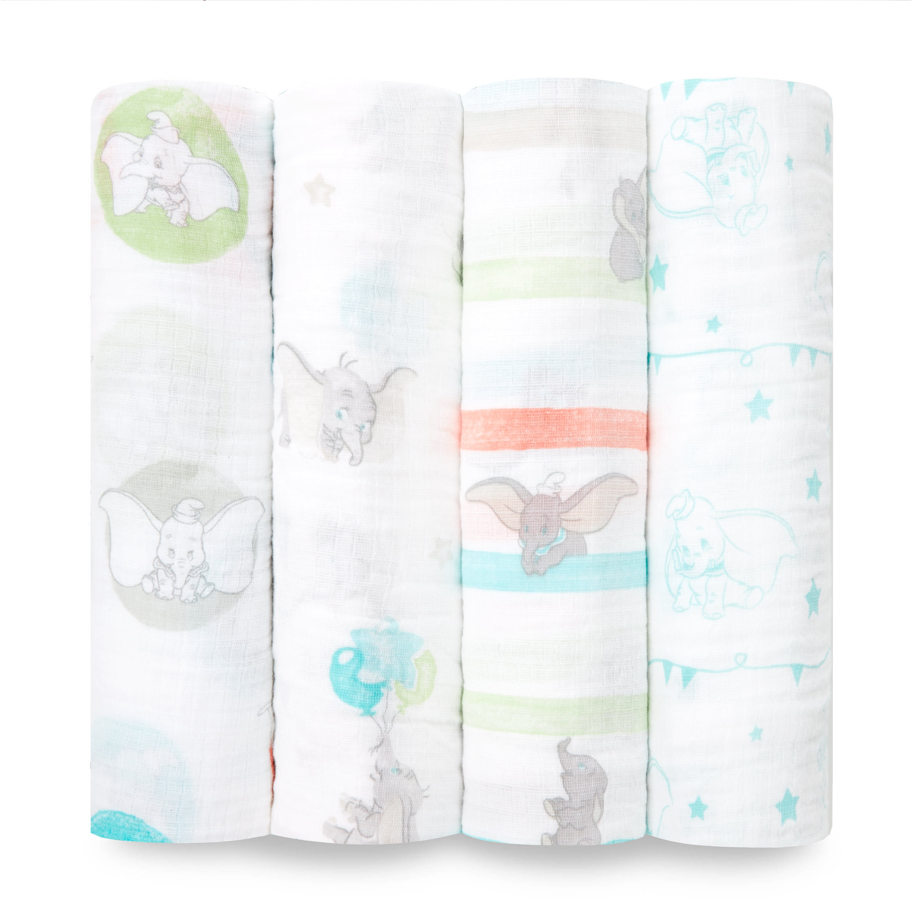 aden + anais Essentials Large Muslin Blankets, 4pack, Disney Flying
