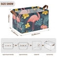 thumbnail image 7 of Yayeee Foldable Storage Basket for Shelves with Handles Set of 2 Waterproof Cloth Bins, Pink Floral Flamingo, 7 of 7