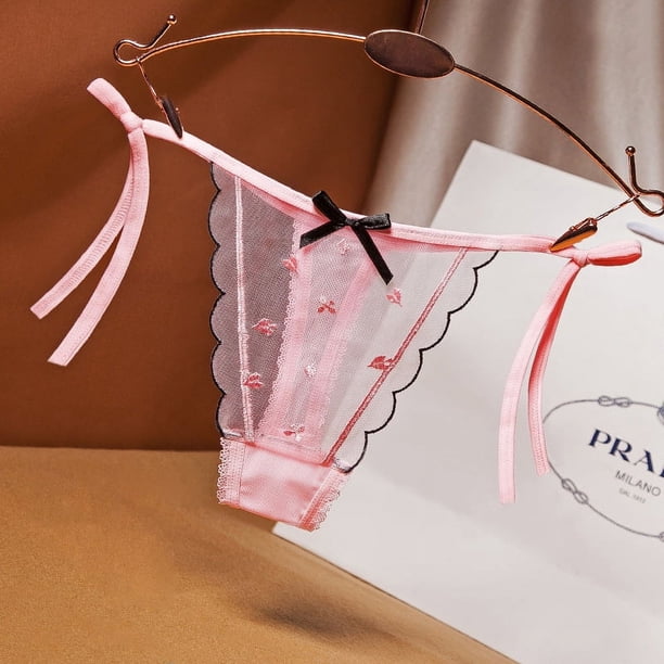 Lolita Day Lace-up Can Mediate Ropa interior para mujer Linda bordada Talla grande Niñas Tangas para mujer