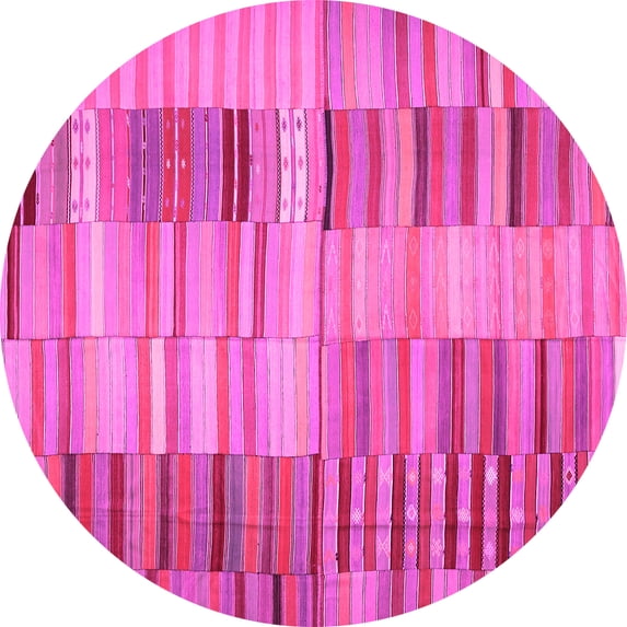 Ahgly Company Indoor Round Southwestern Pink Country Area Rugs, 6' Round