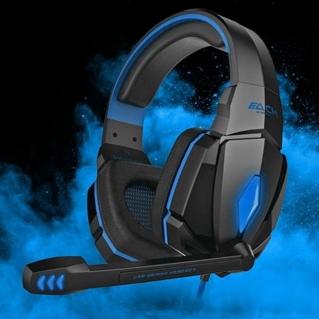 EACH G4000 Gaming Headset Stereo Headphones USB 3.5mm LED with Mic for (Best Gaming Headset For Listening To Music)