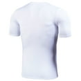 thumbnail image 4 of Wyobmus Mens V Neck Athletic Shirt Solid Color Elastic Quick Drying Sports Short Sleeved T-Shirt White, 4 of 7