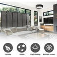 thumbnail image 5 of NiamVelo 6 Panel Room Divider Folding Privacy Screen Wood Portable Wall Divider for Home Ofiice, Black, 5 of 8