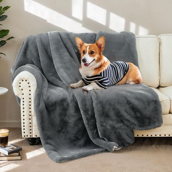 CJC Luxury 1000GSM Faux Fur Throw Blanket Super Heavy Warm Cozy Blankets for Couch Bed Sofa Plush Elegant Soft Reversible Blanket for Living Room Bedroom