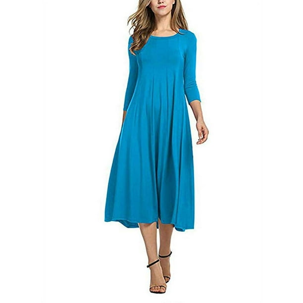 Women Dress Clearance Casual Half Sleeve Loose Ladies Evening Long Maxi
