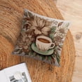 thumbnail image 6 of Pillow Cover Coffee Boho Floral Green Brown Farmhouse Pillow Covers Vintage Style Coffee Outdoor Pillow Cover 16"x16" Home Sofa Decor Pillowcase, 6 of 7