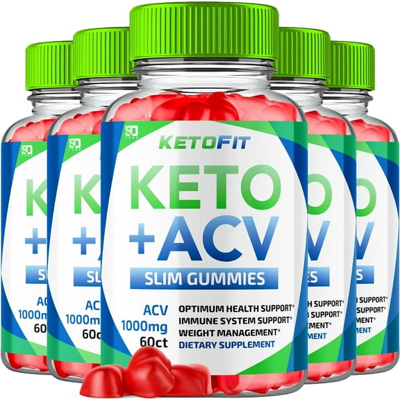 (5 Pack) KetoFit Keto Gummies Advanced 1000MG Formula Apple Cider Vinegar Folate Vitamin B6 B12 Beet Root Pomegranate Vegan Non GMO Keto Supplement (300 Gummies)