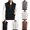 Black, variant on Fleece Jacket for Men Solid Soft Lined Stand Collar Vest with Multi-Pockets for Fall Winter Casual Wear