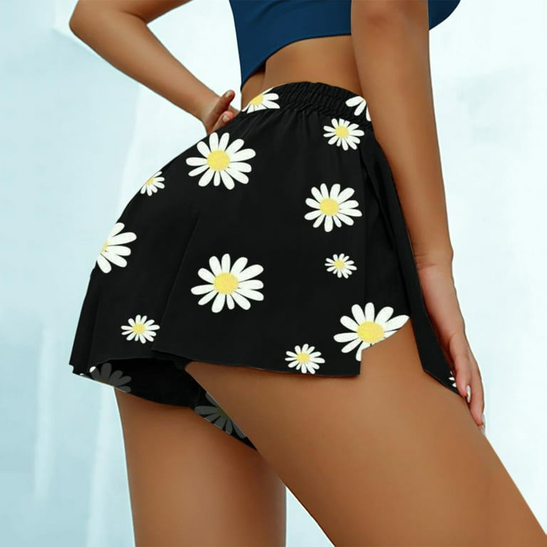 SELONE Flowy Running Shorts for Women Athletic Shorts Drawstring Shorts Workout Culotte Trendy Summer Athletic Fashion Design Sports Workout Shorts